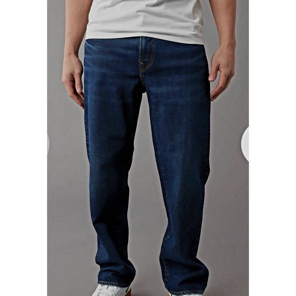 American Eagle Jeans Men's 36 x 32 Blue Easyflex Loose Lyocell Dark Wash - Picture 2 of 6